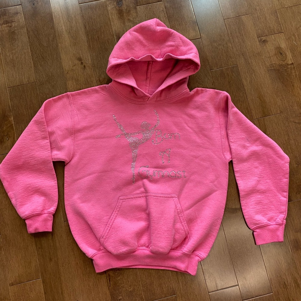 (4 for $20) Born a gymnast pink sweatshirt hoodie